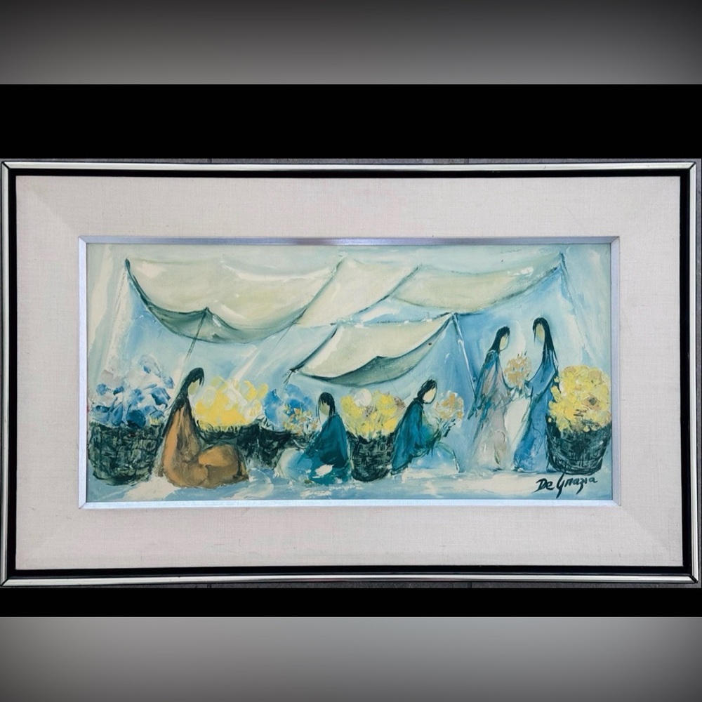 Ted DeGrazia – “Indian Market” – Hand Signed Lithograph – 18” x 32” Framed